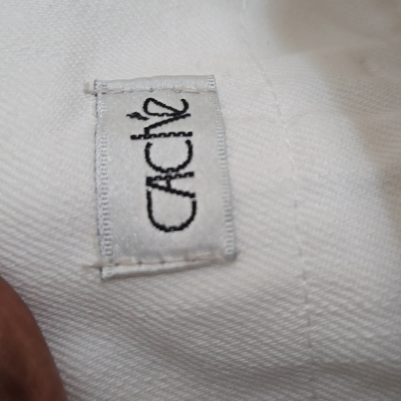 Vintage Y2K Cache Elegant White Wide Leg Denim Jeans Size 8 - Picture 3 of 11